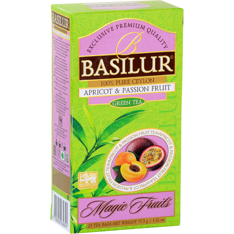 Herbata zielona APRICOT & PASSION FRUIT saszetki 25x1,5g - Basilur