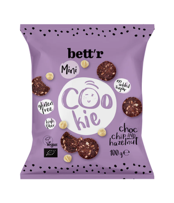 CIASTKA Z CZEKOLADĄ I ORZECHAMI LASKOWYMI BEZ DODATKU CUKRÓW BEZGLUTENOWE BIO 100 g - BETT'R