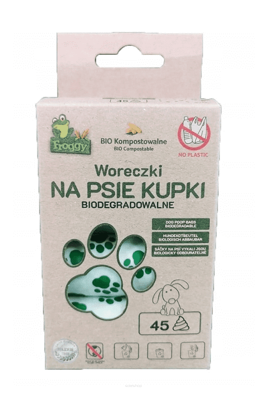 WORKI NA PSIE ODCHODY (KOMPOSTOWALNE I BIODEGRADOWALNE) 3 ROLKI 45 szt - FROGGY