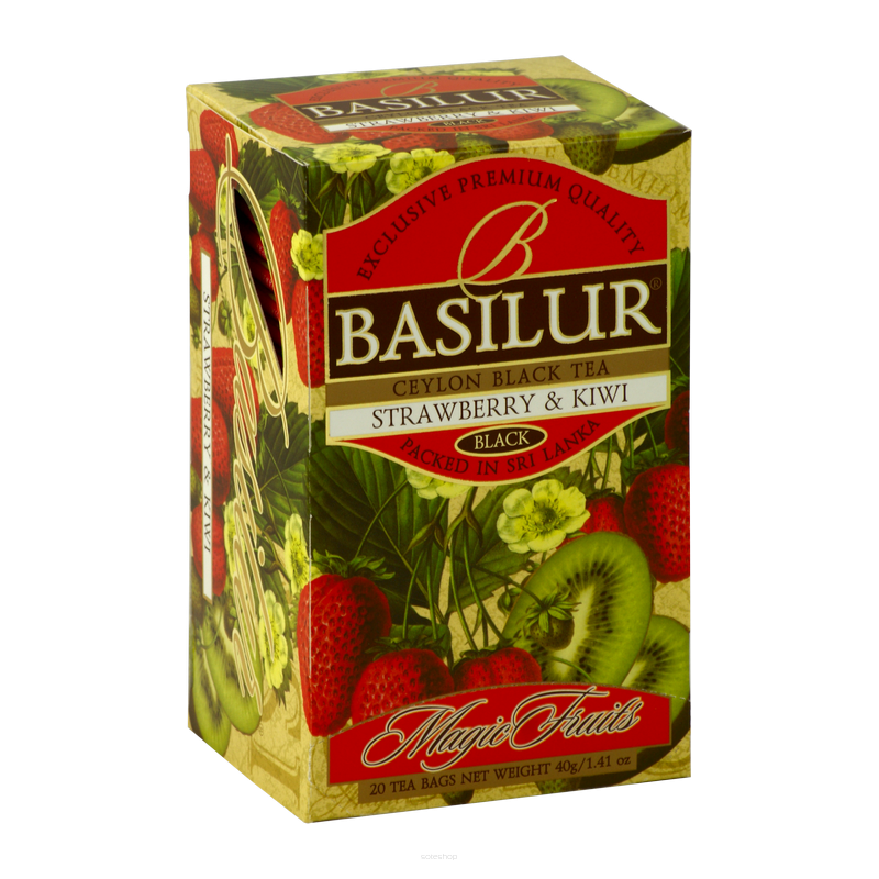 Herbata Czarna STRAWBERRY & KIWI w Saszetkach 25x2g - Basilur