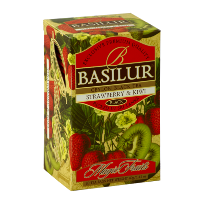 Herbata Czarna STRAWBERRY & KIWI w Saszetkach 25x2g - Basilur