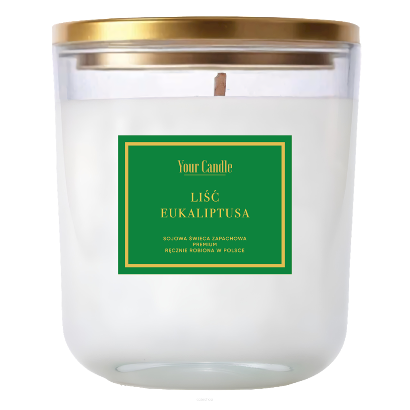 ŚWIECA SOJOWA ZAPACHOWA LIŚĆ EUKALIPTUSA 180 ml - YOUR CANDLE