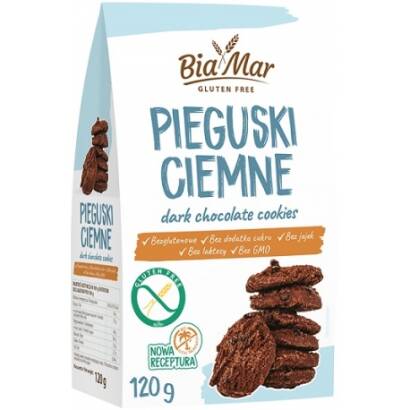 Ciastka Pieguski ciemne bezglutenowe, bez dodatku cukru 120 g