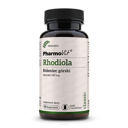 RHODIOLA (RÓŻENIEC GÓRSKI EKSTRAKT 140 mg) 90 KAPSUŁEK BEZGLUTENOWE 40,5 g - PHARMOVIT (CLASSIC)