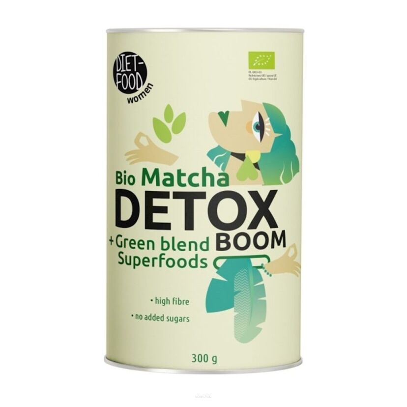 MATCHA DETOX BOOM BEZ DODATKU CUKRÓW BIO 300 g - DIET-FOOD