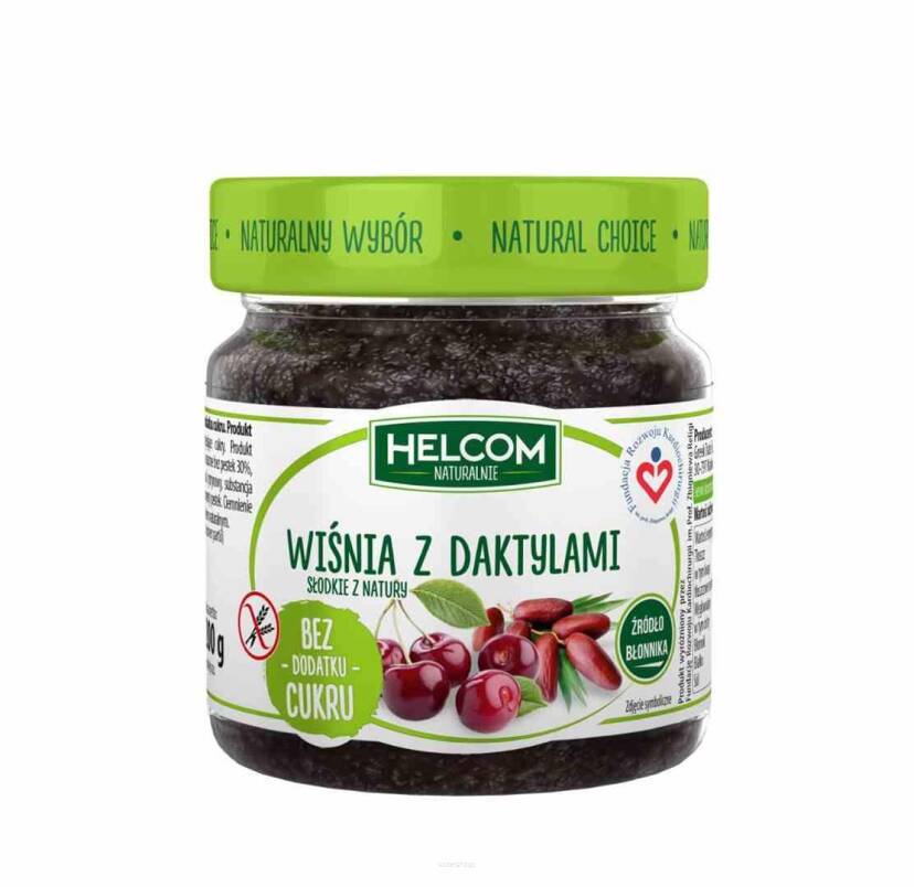 Pasta owocowa wiśnia z daktylami 200 g - Helcom