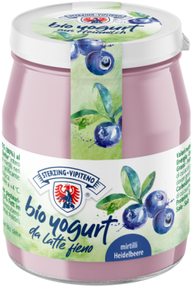 JOGURT BORÓWKOWY Z MLEKA SIENNEGO BIO 150 g - STERZING-VIPITENO