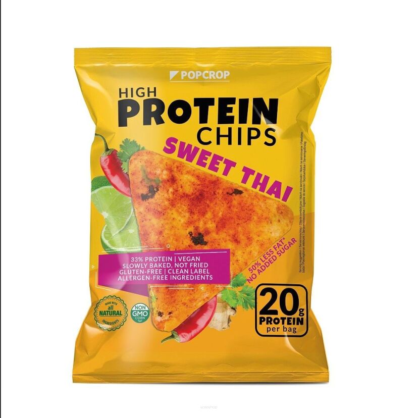 CHRUPKI PIRAMIDKI PROTEINOWE O SMAKU SWEET THAI BEZGLUTENOWE 60 g - POPCROP