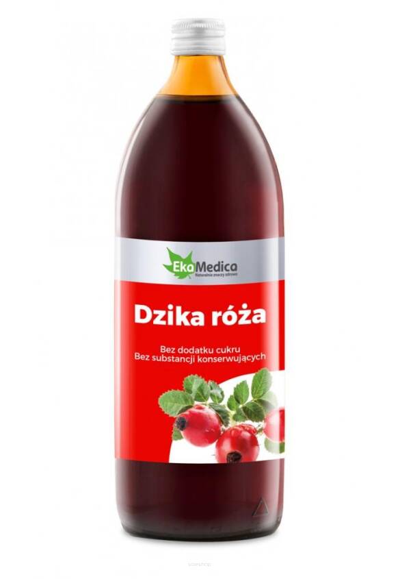 Dzika róża sok z dzikiej róży 1000 ml - EkaMedica