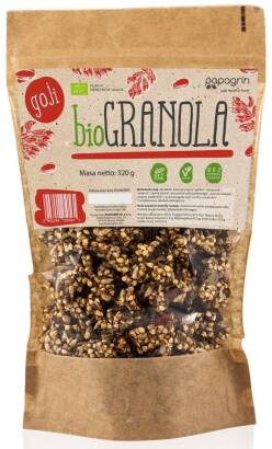 GRANOLA Z GOJI BEZ DODATKU CUKRÓW BEZGLUTENOWA BIO 320 g - PAPAGRIN