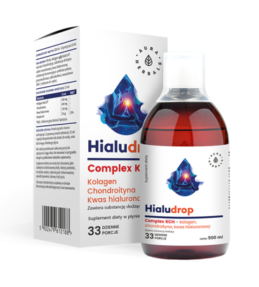 Hialudrop complex KCH - Kolagen, Chondroityna, Kw. Hialuronowy (500 ml) Aura Herbals