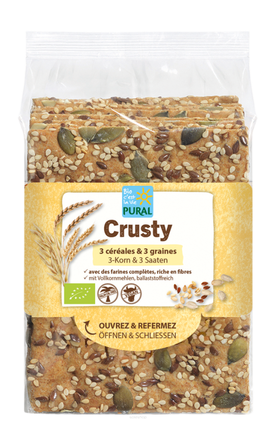 PIECZYWO CHRUPKIE BŁONNIKOWE WIELOZBOŻOWE Z NASIONAMI BIO 200 g - PURAL