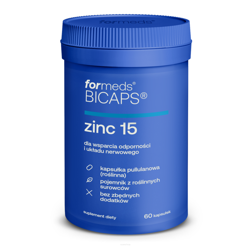 Bicaps zinc 15 cytrynian cynku 15mg i cytrynian miedzi 60 kaps. - ForMeds