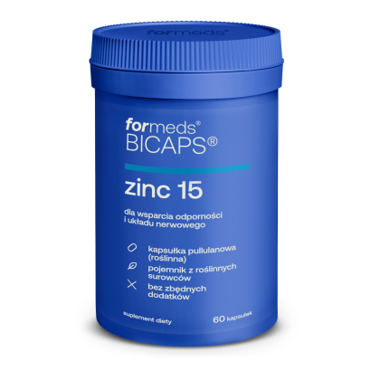Bicaps zinc 15 cytrynian cynku 15mg i cytrynian miedzi 60 kaps. - ForMeds