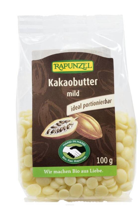 TŁUSZCZ KAKAOWY W KRĄŻKACH BIO 100 g - RAPUNZEL