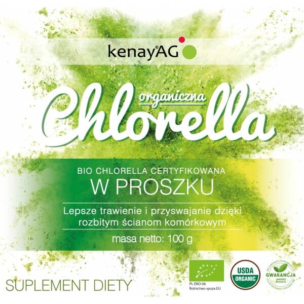 CHLORELLA ORGANICZNA W PROSZKU 100 g - KenayAg