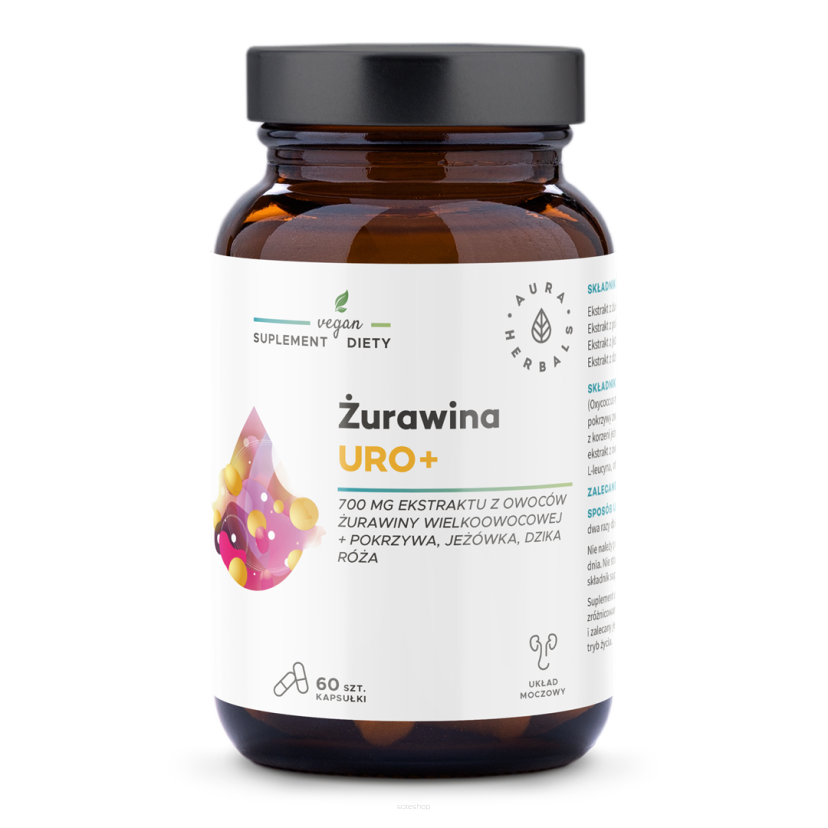 Żurawina Uro+, kapsułki 60 szt. - Aura Herbals
