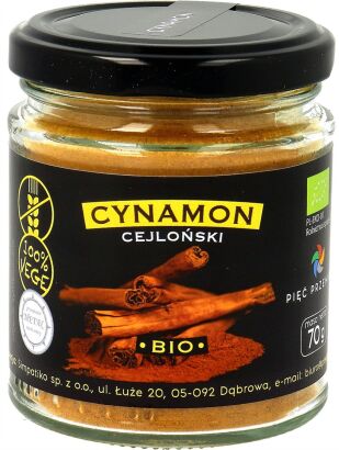 Cynamon cejloński bezglutenowy BIO 70 g - Pięć Przemian