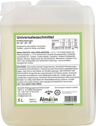 PŁYN DO PRANIA UNIWERSALNY LAWENDOWY ECO 5 L (83 PRANIA) - ALMAWIN