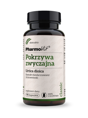 Pokrzywa zwyczajna Urtica dioica Ekstrakt standaryzowany 1% krzemionki 90 kaps | Classic Pharmovit