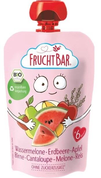 Mus arbuz, truskawka, jabłko, gruszka, melon, ryż BIO 100 g