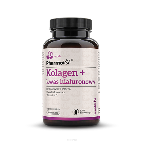 KOLAGEN + KWAS HIALURONOWY BEZGLUTENOWY 90 KAPSUŁEK 57,15 g - PHARMOVIT (CLASSIC)