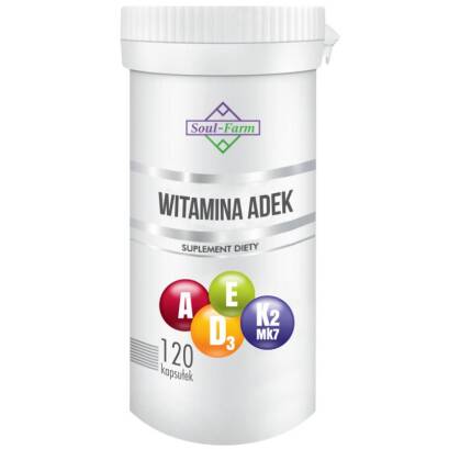 WITAMINA ADEK 120 KAPSUŁEK (800 mcg + 50 mcg + 12 mg + 75 mcg) - SOUL FARM
