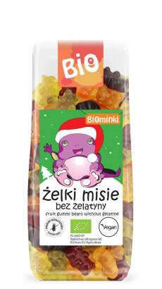 ŻELKI (MISIE) BEZ ŻELATYNY BEZGLUTENOWE BIO 150 g - BIOMINKI (EDYCJA ŚWIĄTECZNA) (PRODUKT SEZONOWY)