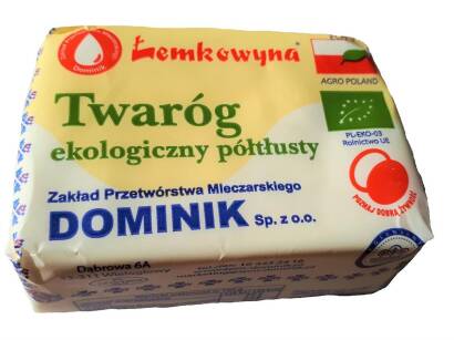 TWARÓG PÓŁTŁUSTY BIO (około 0,27 kg) - ŁEMKOWYNA