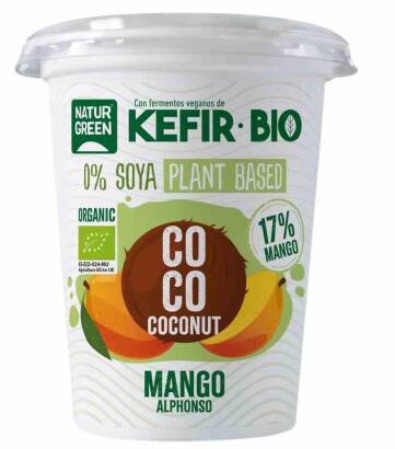 Biogurt- wegańska, fermentowana alternatywa kefiru z kokosa z mango BIO 400 g