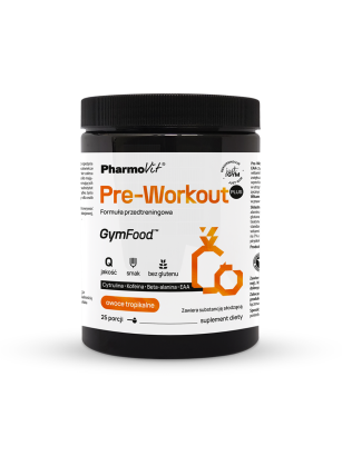 Pre-Workout Plus Formuła przedtreningowa (owoce tropikalne) 500 g | GymFood Pharmovit