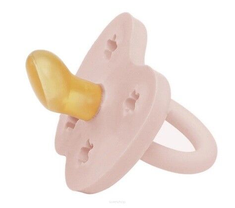 Kauczukowy smoczek anatomiczny kwiatki, w kolorze różowym 0-3 miesięcy