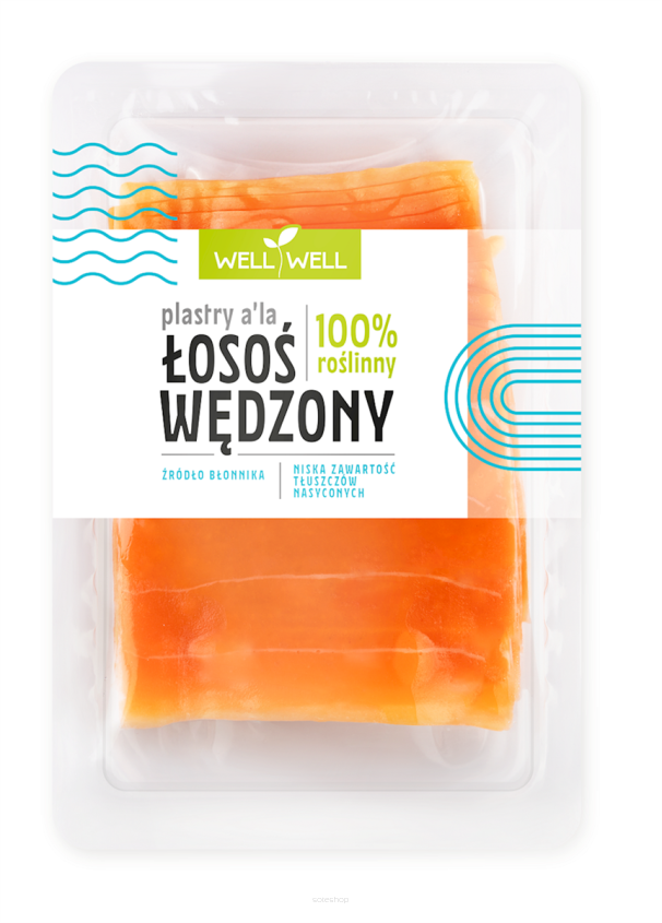 ŁOSOŚ WĘDZONY ROŚLINNY PLASTRY 100 g - WELL WELL