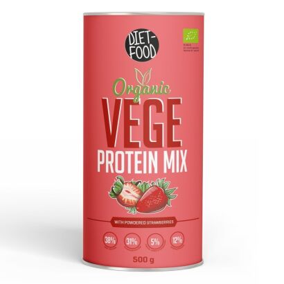 BIAŁKO VEGE MIX TRUSKAWKA BIO 500 g - DIET-FOOD