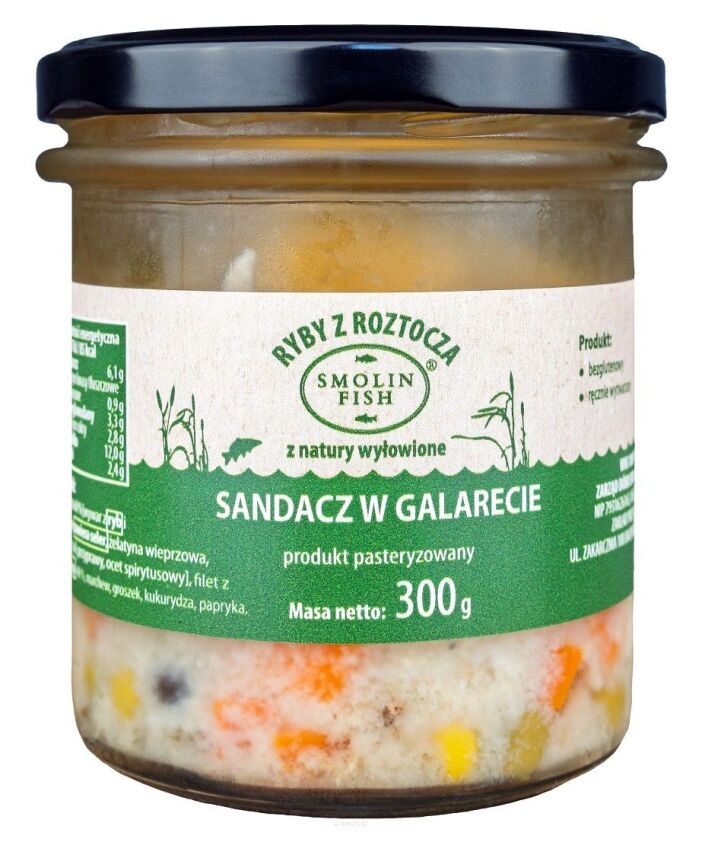 SANDACZ W GALARECIE BEZGLUTENOWY 300 g - SMOLIN FISH (NA ZAMÓWIENIE)
