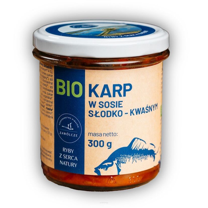 KARP W SOSIE SŁODKO - KWAŚNYM BIO 300 g - GOSPODARSTWO RYBACKIE ZAWÓLCZE