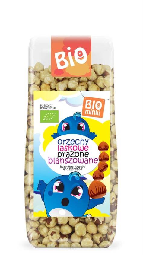 ORZECHY LASKOWE PRAŻONE BLANSZOWANE BIO 100 g - BIOMINKI