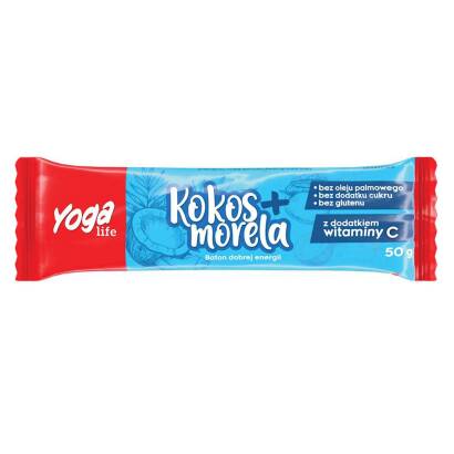 BATON OWOCOWY KOKOSOWY Z MORELĄ 50 g - YOGA LIFE