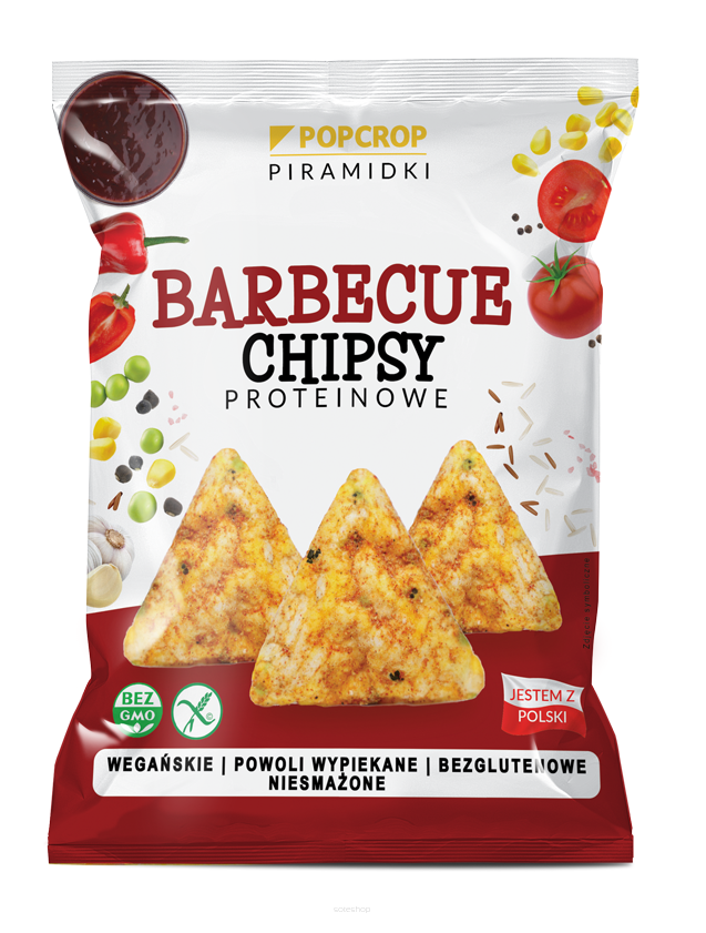 CHRUPKI PIRAMIDKI PROTEINOWE O SMAKU BARBECUE 60 g - POPCROP