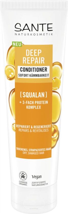 ODŻYWKA DO WŁOSÓW REGENERUJĄCA DO WŁOSÓW SUCHYCH I ZNISZCZONYCH SKWALAN I POTRÓJNY KOMPLEKS PROTEINOWY ECO 150 ml - SANTE