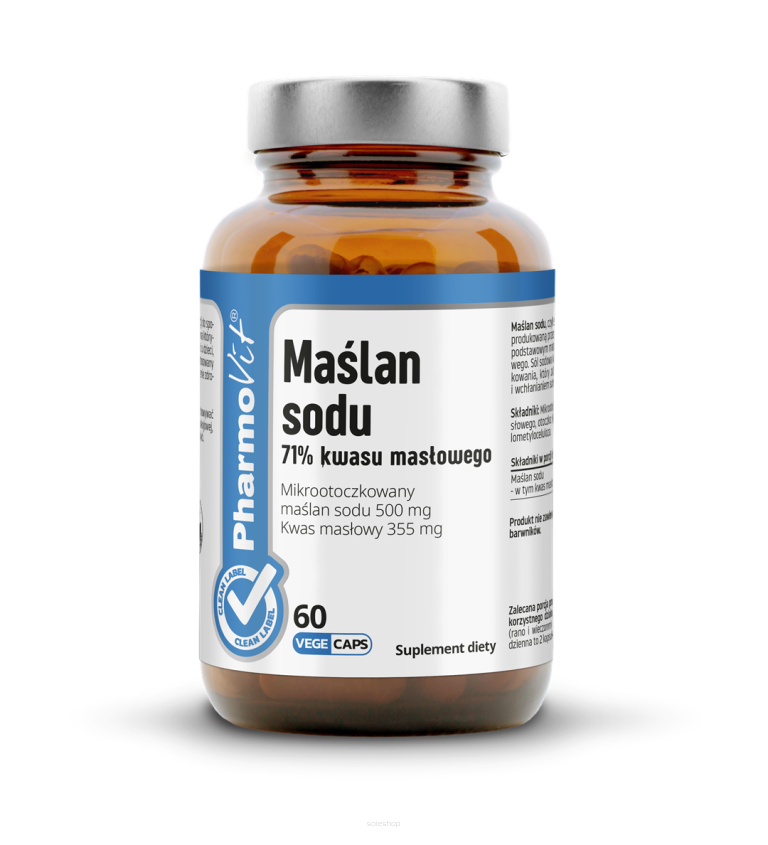 Maślan sodu 71% kwasu masłowego 60 kaps | Clean label Pharmovit