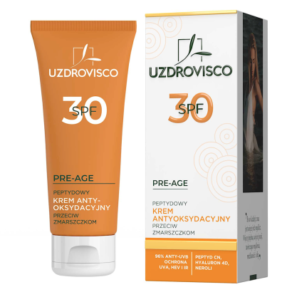 KREM DO TWARZY ANTYOKSYDACYJNY PEPTYDOWY PRZECIWZMARSZCZKOWY SPF 30 50 ml - UZDROVISCO (PRE-AGE)