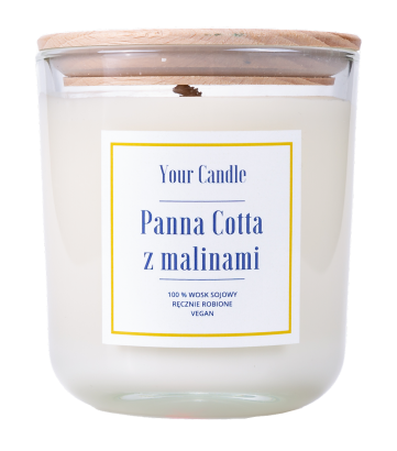 ŚWIECA SOJOWA PANNA COTTA Z MALINAMI 210 ml - YOUR CANDLE