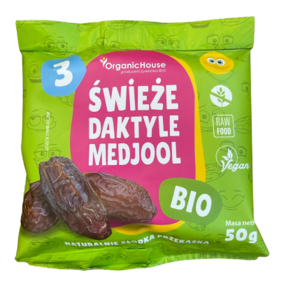 DAKTYLE MEDJOOL ŚWIEŻE BEZGLUTENOWE BIO 50 g  (3 szt.) - ORGANICHOUSE