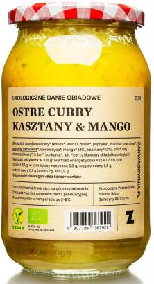 CURRY OSTRE Z KASZTANAMI I MANGO BIO 900 ml - ZAKWASOWNIA