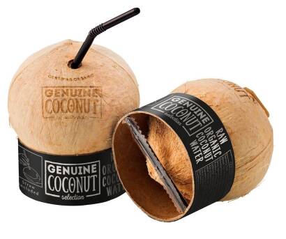 KOKOS BIO Z ZAWLECZKĄ I SŁOMKĄ (około 0,50 kg) - GENUINE COCONUT