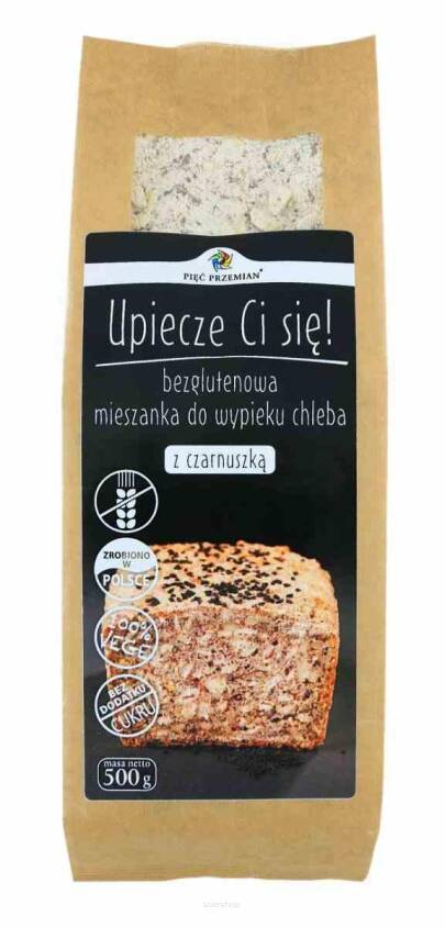 Mieszanka chleba bezglutenowego z czarnuszką 500 g - Pięć Przemian