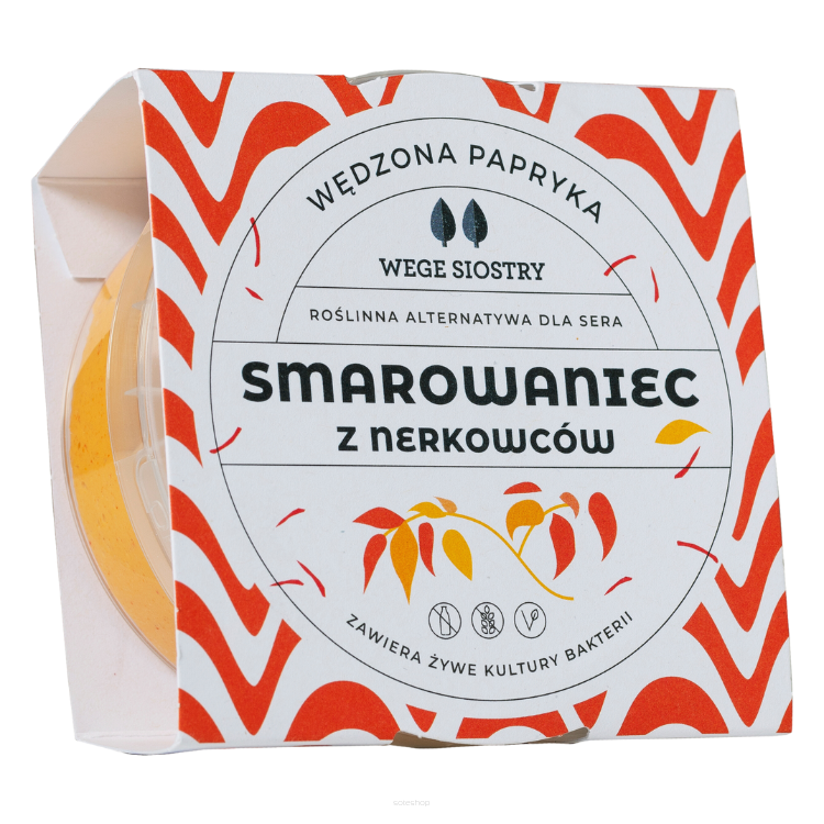 WEGAŃSKA ALTERNATYWA SERKA TWAROGOWEGO Z ORZECHÓW NERKOWCA Z PAPRYKĄ WĘDZONĄ BEZGLUTENOWA 150 g - WEGE SIOSTRY