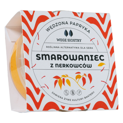 WEGAŃSKA ALTERNATYWA SERKA TWAROGOWEGO Z ORZECHÓW NERKOWCA Z PAPRYKĄ WĘDZONĄ BEZGLUTENOWA 150 g - WEGE SIOSTRY