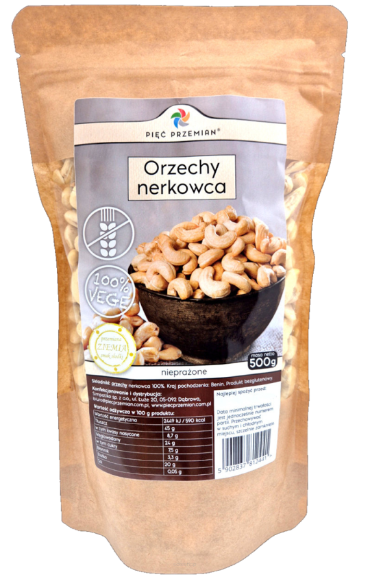 Orzechy nerkowca 500 g - Pięć Przemian